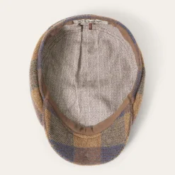 Outlet Stetson Wool Check Hatteras Cognac/Sand/Blue