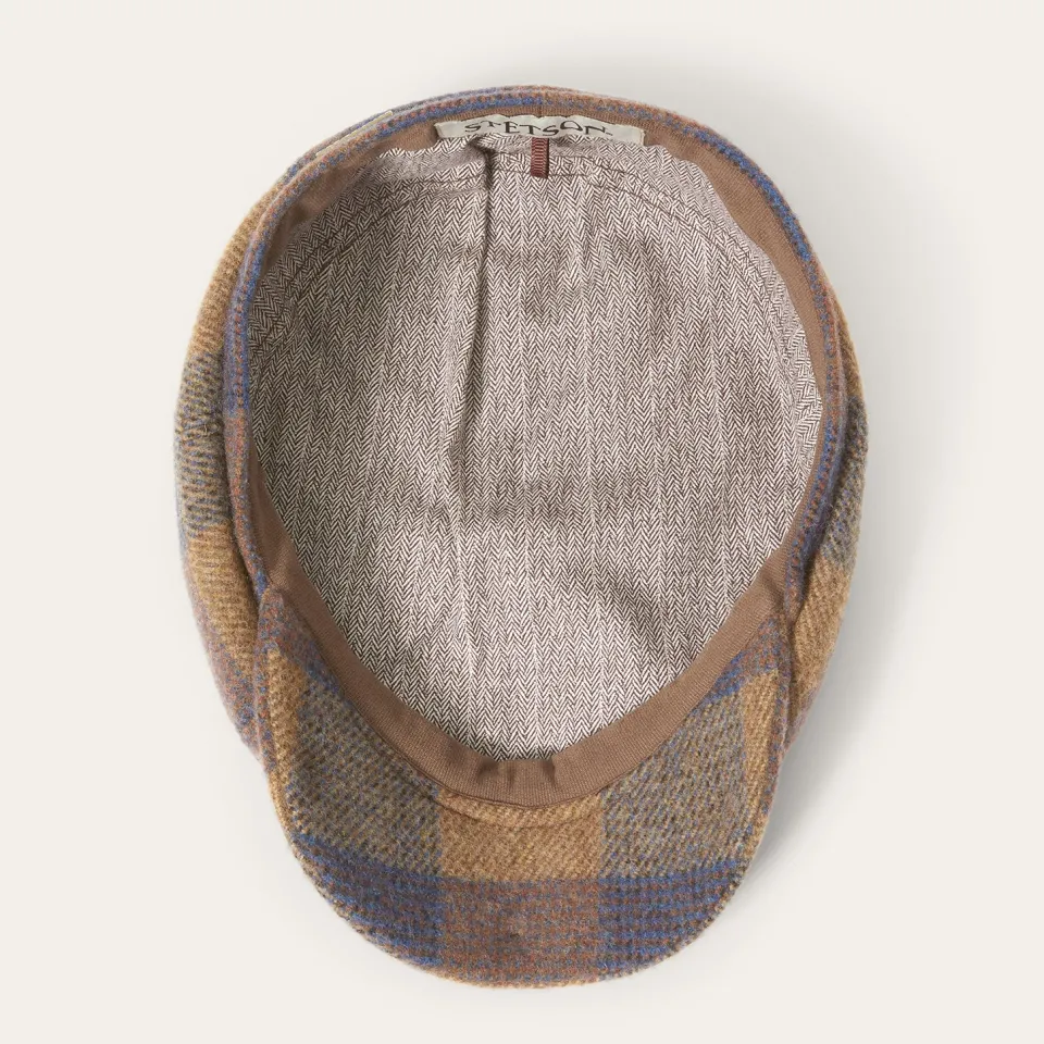 Outlet Stetson Wool Check Hatteras Cognac/Sand/Blue