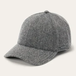 Sale Stetson Wool Herringbone Baseball Cap Anthra Melange Herringbone