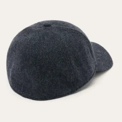New Stetson Wool Herringbone Baseball Cap Dark Grey Herringbone
