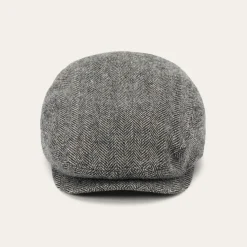 Hot Stetson Wool Herringbone Driver Cap Anthra Melange Herringbone