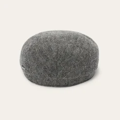 Hot Stetson Wool Herringbone Driver Cap Anthra Melange Herringbone