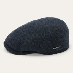 Outlet Stetson Wool Herringbone Driver Cap Dark Navy Herringbone