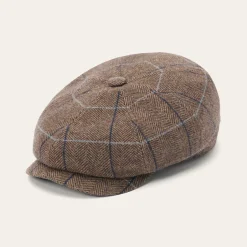 Online Stetson Wool Herringbone Hatteras Cap Camel Herringbone