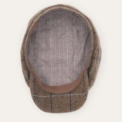 Online Stetson Wool Herringbone Hatteras Cap Camel Herringbone