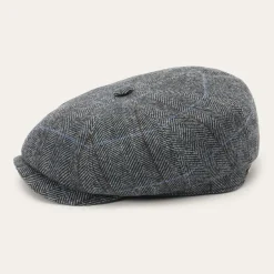 Sale Stetson Wool Herringbone Hatteras Cap Grey Herringbone