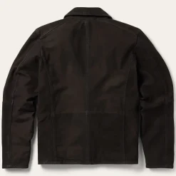 Sale Stetson Zip Front Suede Leather Jacket Brown